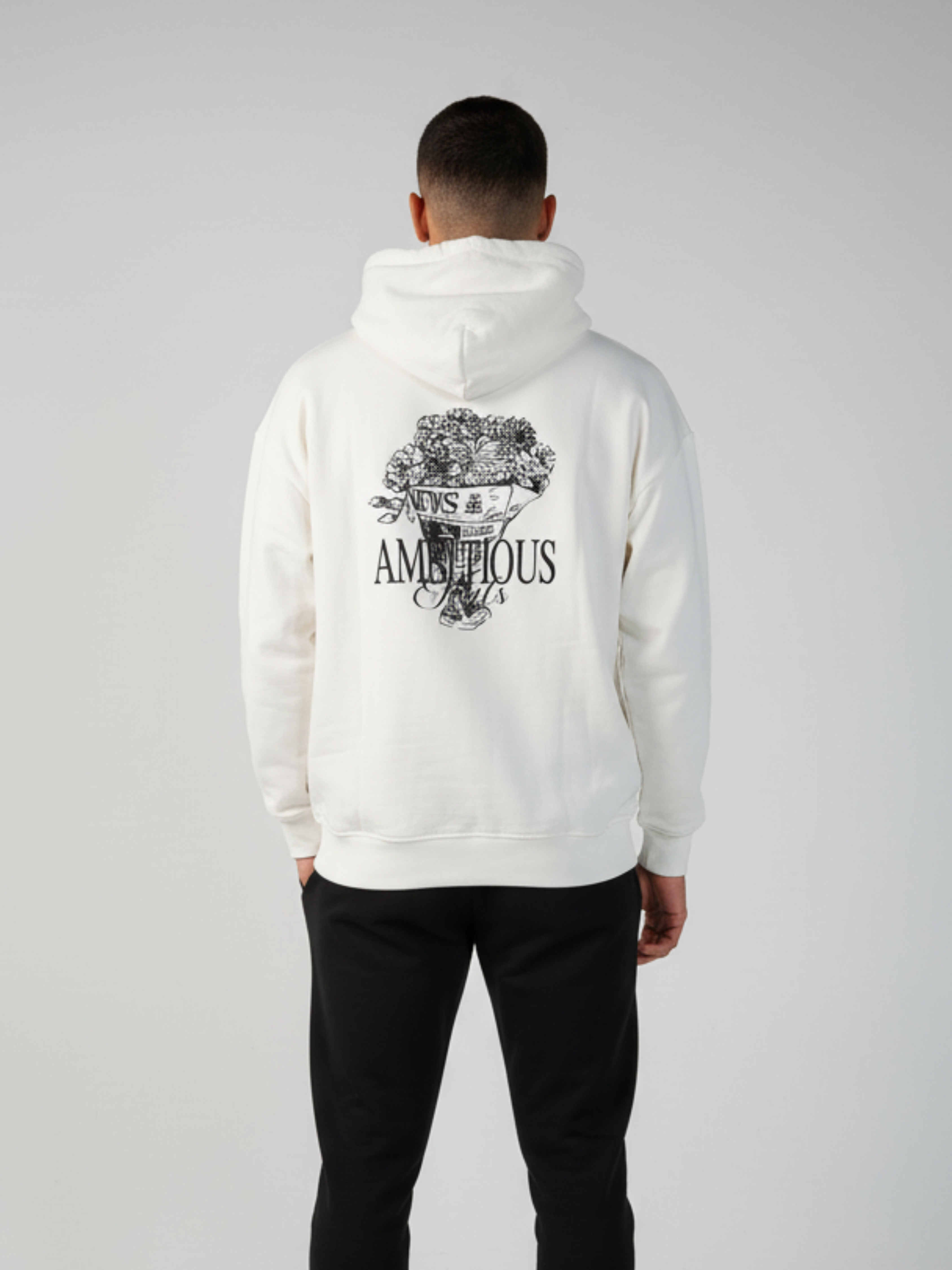 SWEAT-SHIRT  OVERSIZE BLANC CASSE MOTIF