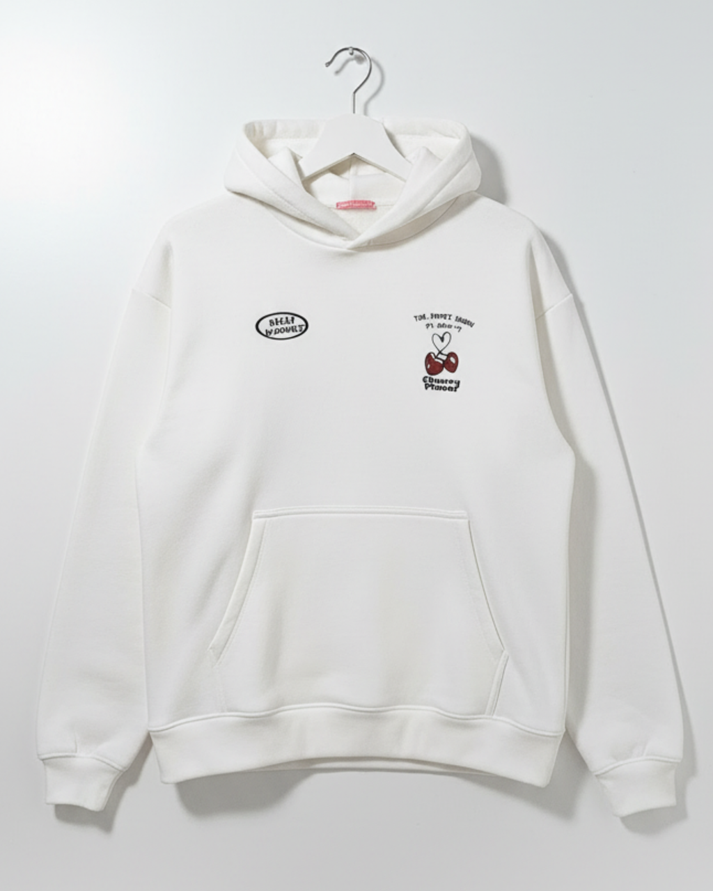 Sweat a capuche   imprimé  BLANC/NOIR