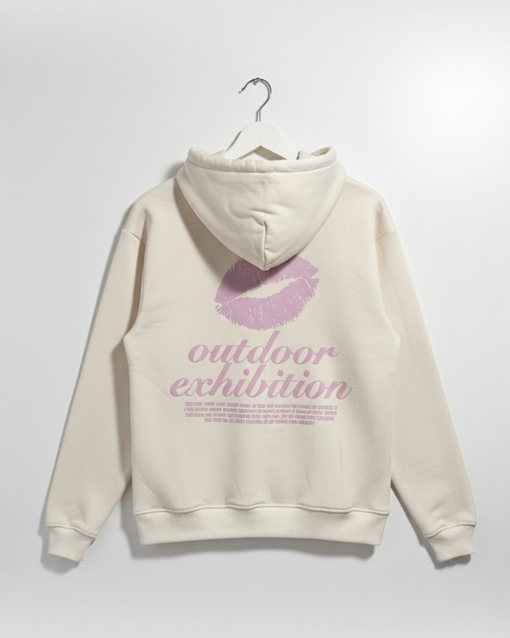 Sweat a capuche imprimé BEIGE / ROSE
