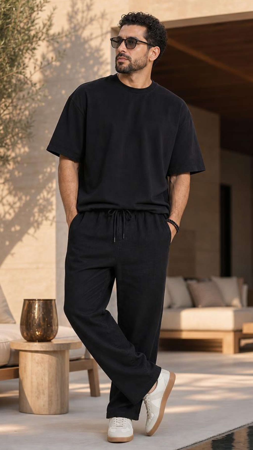 Set Homme Premium — T-shirt & Pantalon  NOIR
