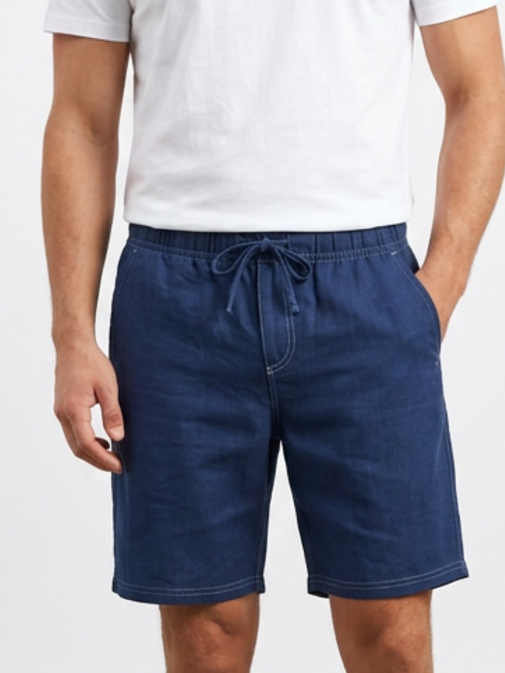 Short  décontracté en faux lin