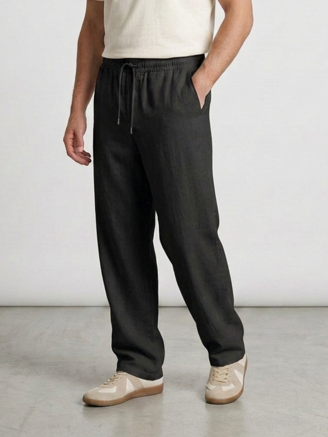 Pantalon baggy en lin