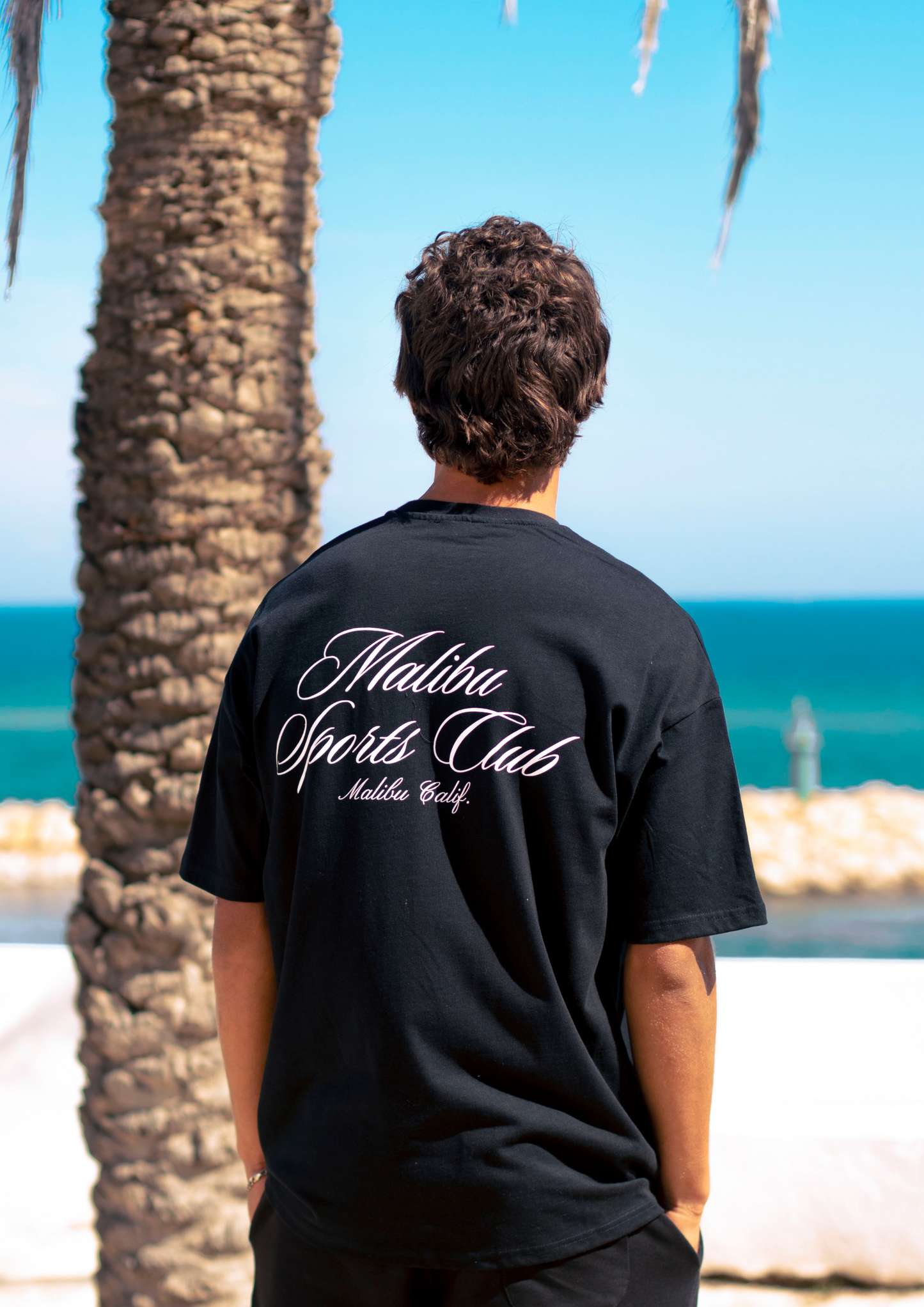 T-SHIRT OVERSIZE NOIR / MALIBU SPORTS CLUB