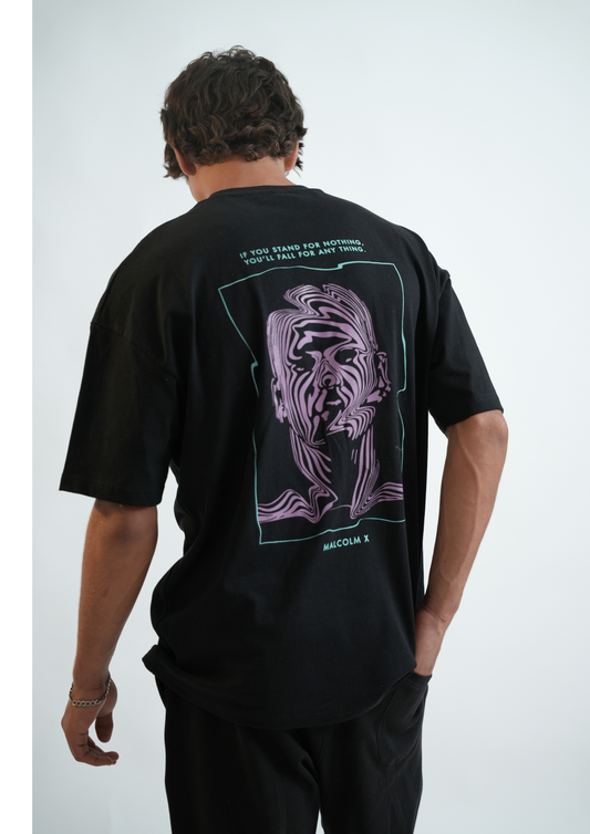 T-SHIRT OVERSIZE NOIR / MALCOM X