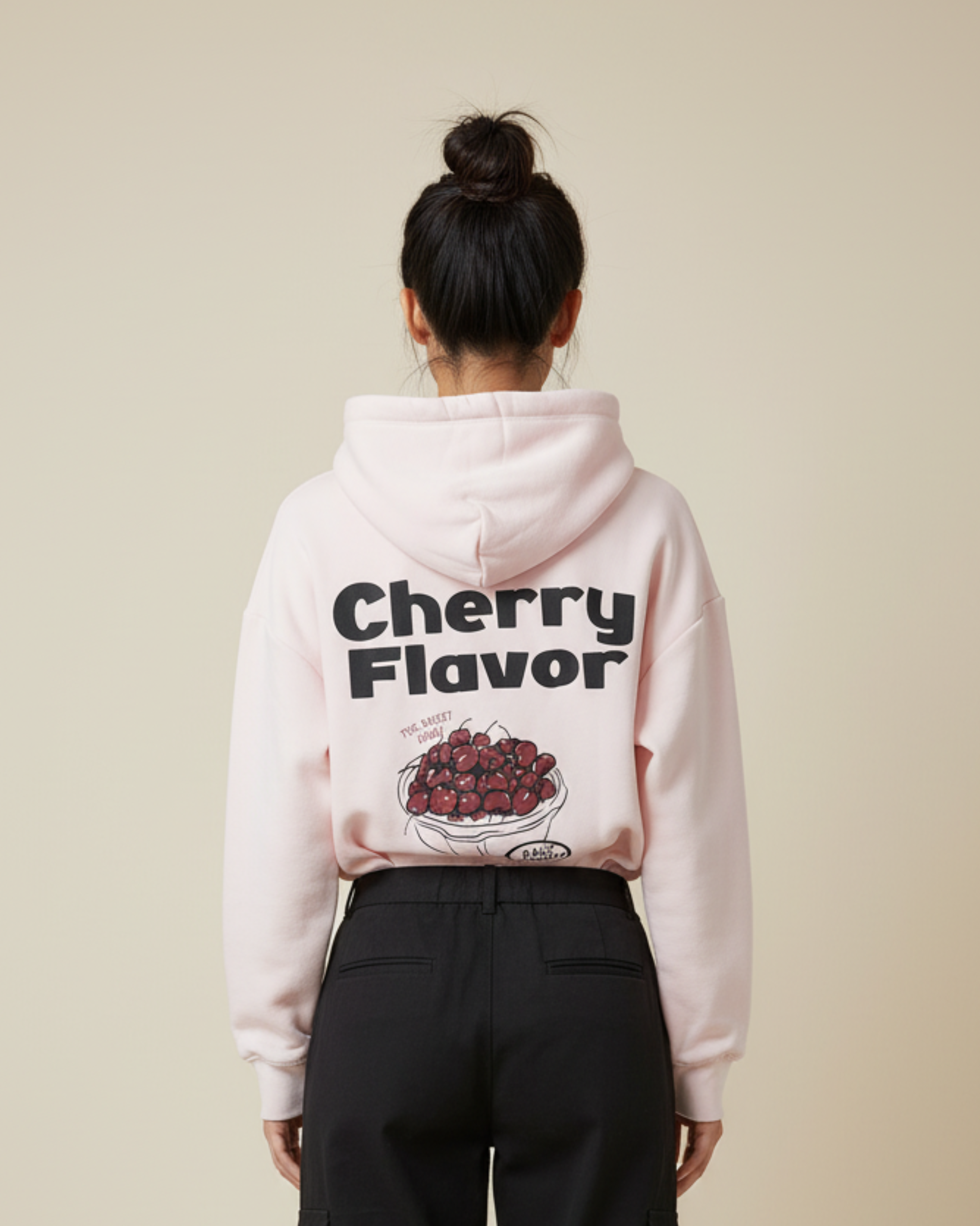 Sweat a capuche   imprimé  ROSE/NOIR