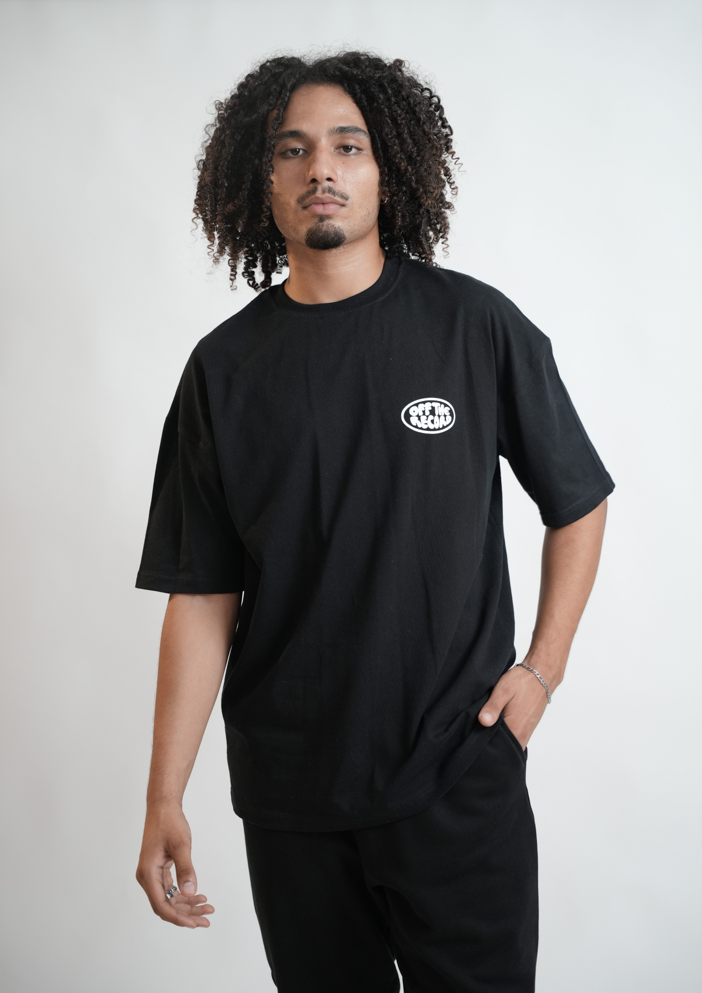 T-SHIRT OVERSIZE NOIR / OFF RECORD