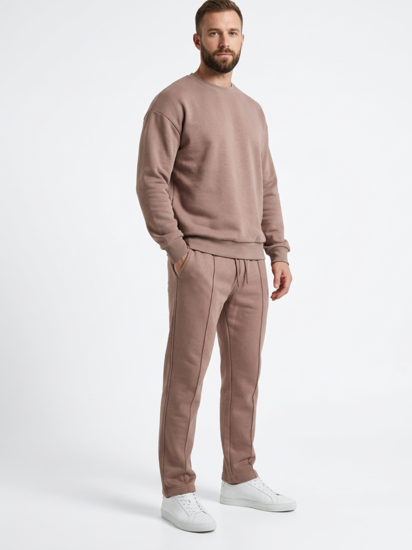 Ensemble jogging bande et sweat shirt col ROND