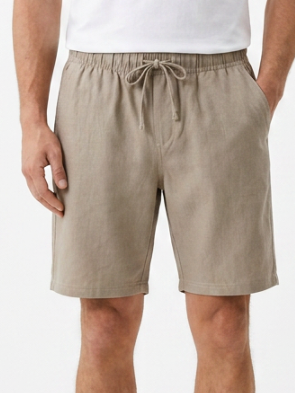 Short  décontracté en faux lin