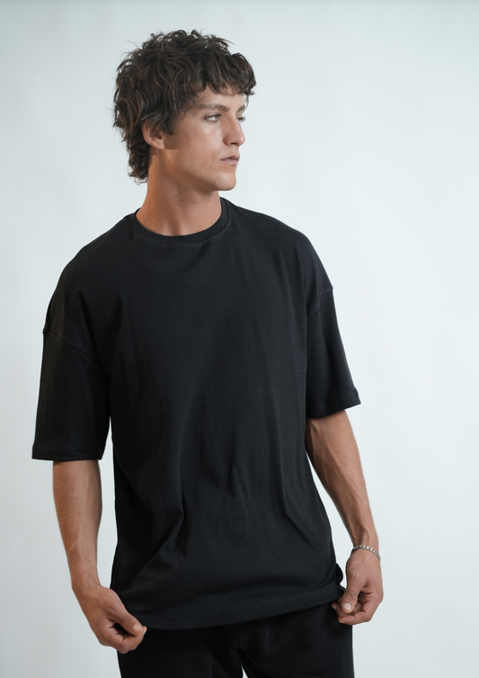 T-SHIRT OVERSIZE NOIR 100 % COTON