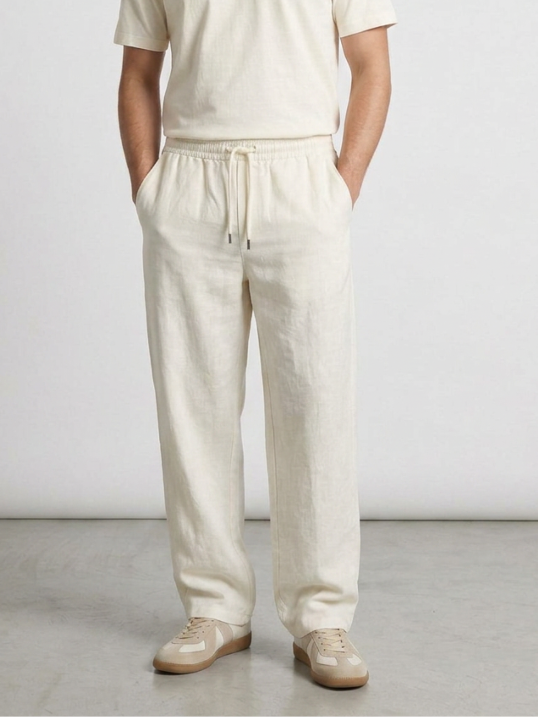 Pantalon baggy en lin