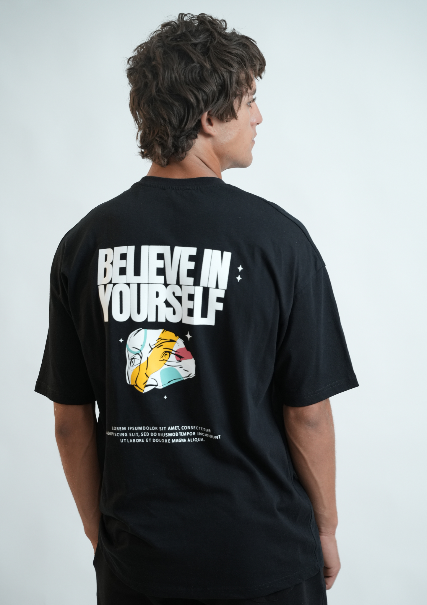 T-SHIRT OVERSIZE NOIR /  BELIEVE