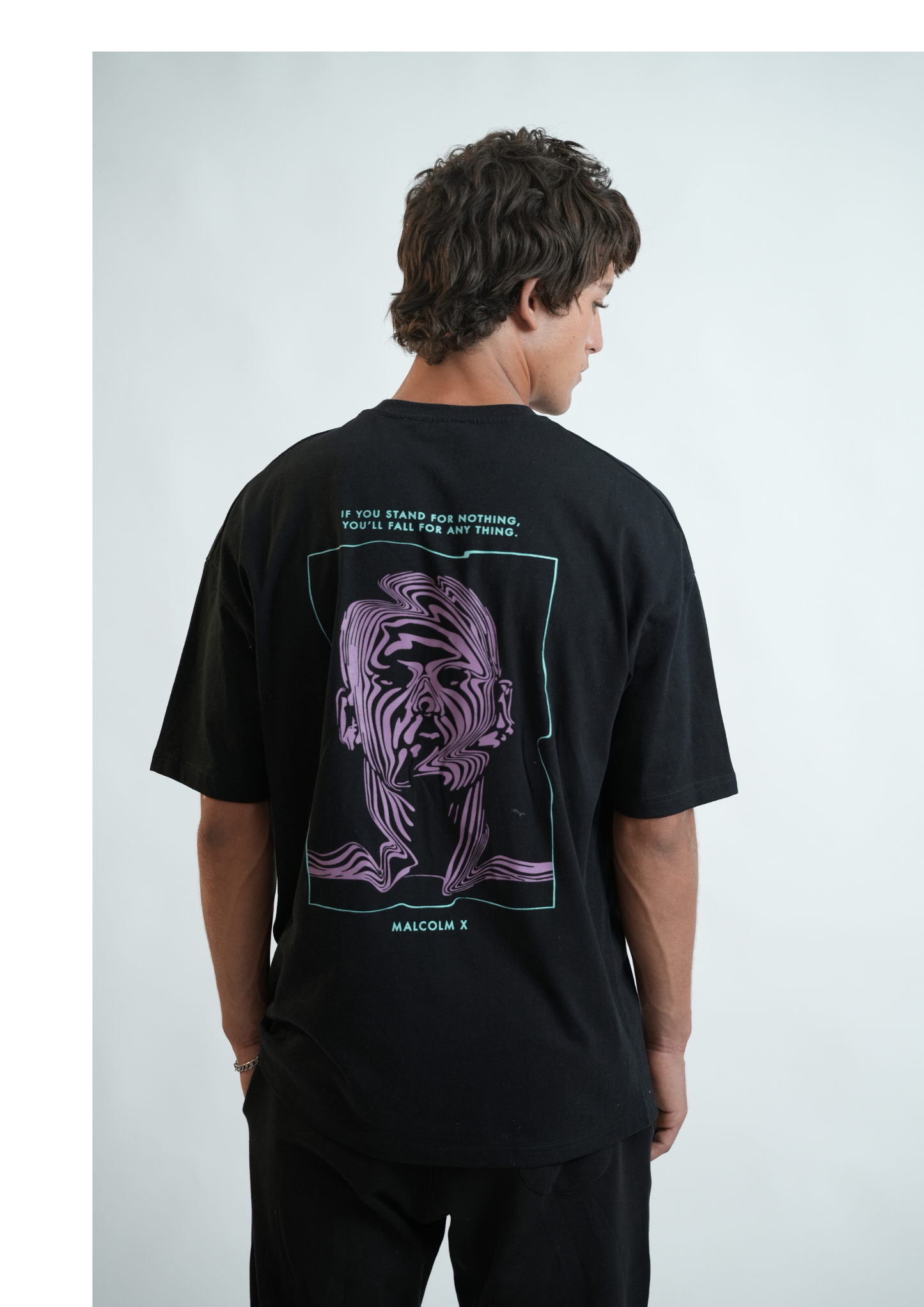 T-SHIRT OVERSIZE NOIR / MALCOM X