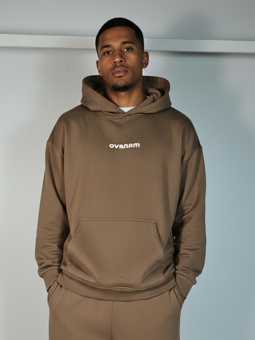 Sweat-shirt  marron typographie