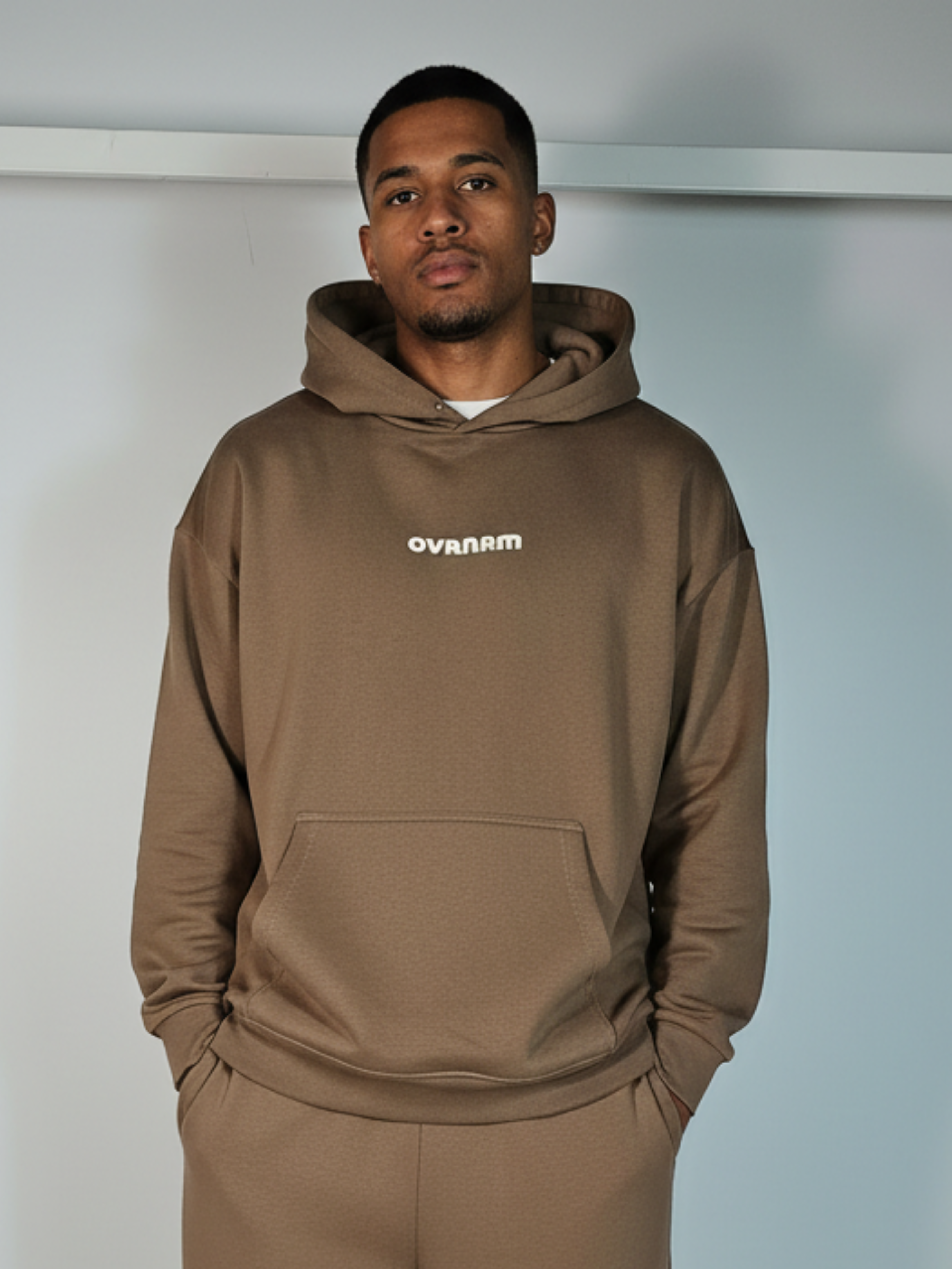 Sweat-shirt  marron typographie