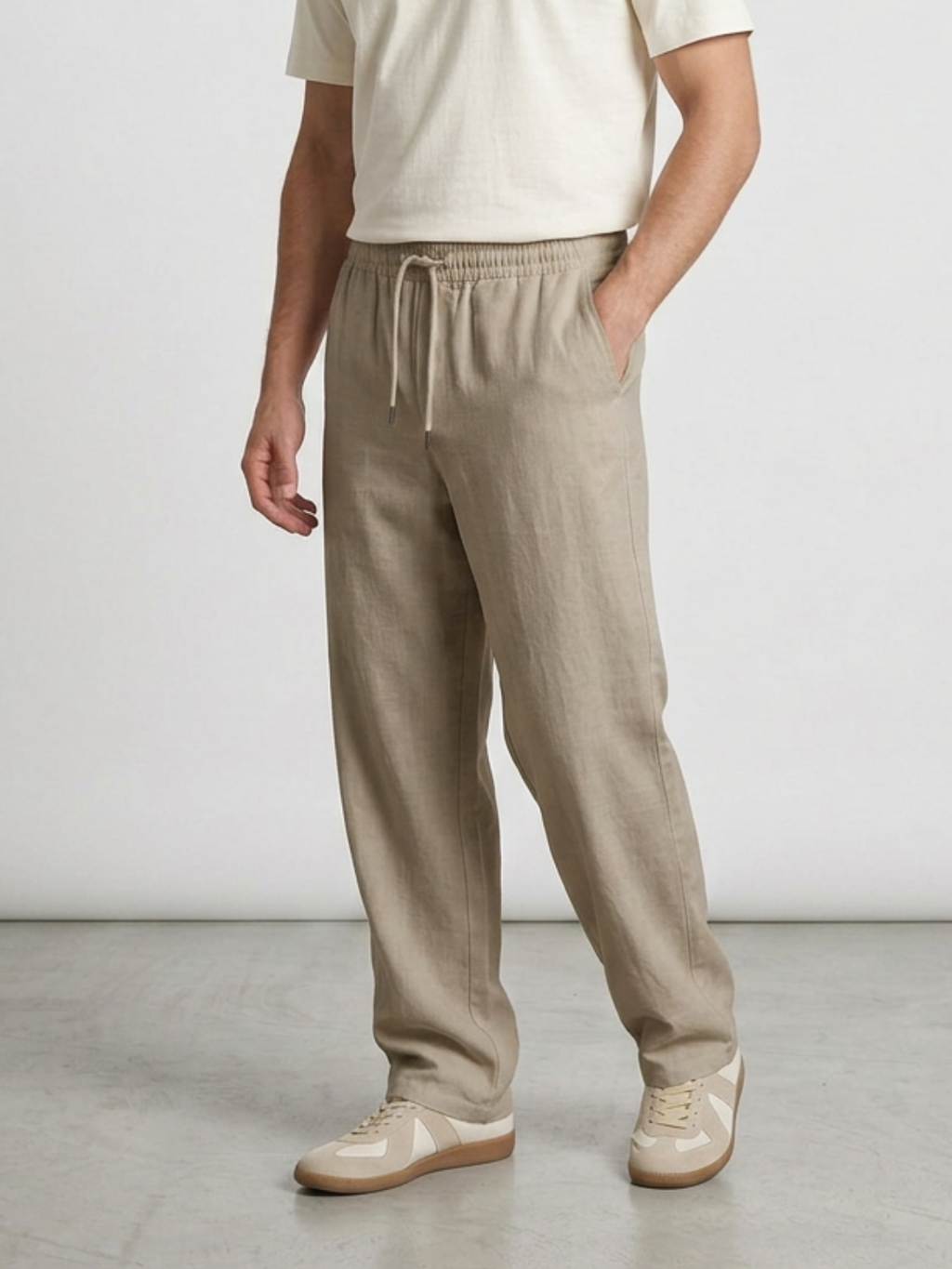Pantalon baggy en lin