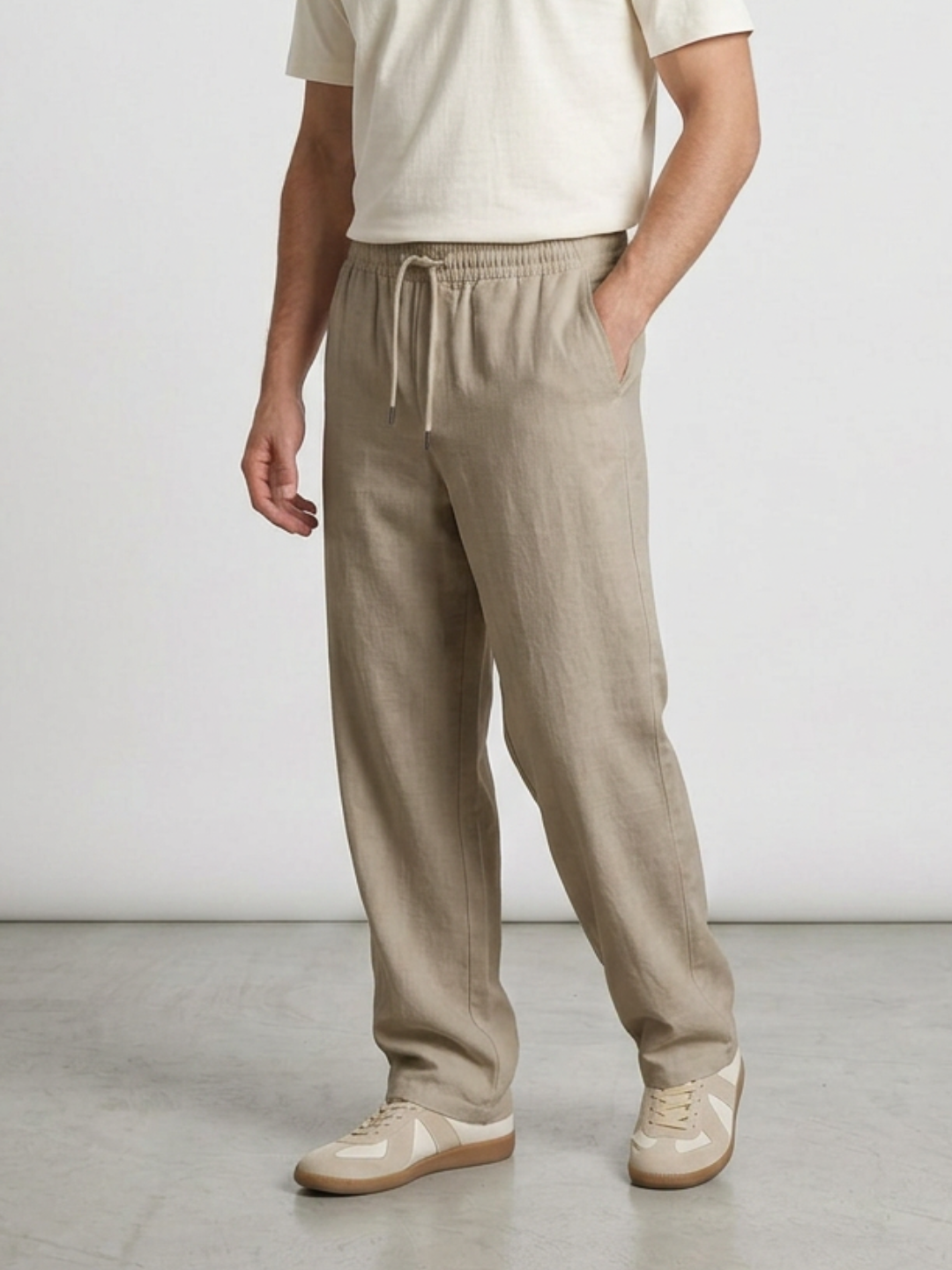 Pantalon baggy en lin