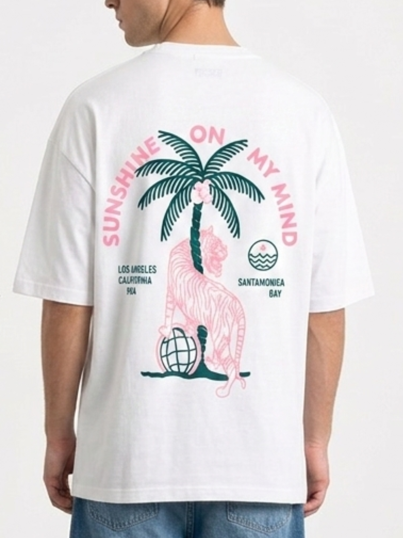 T-shirt Oversize  Blanc impression  Sunshine