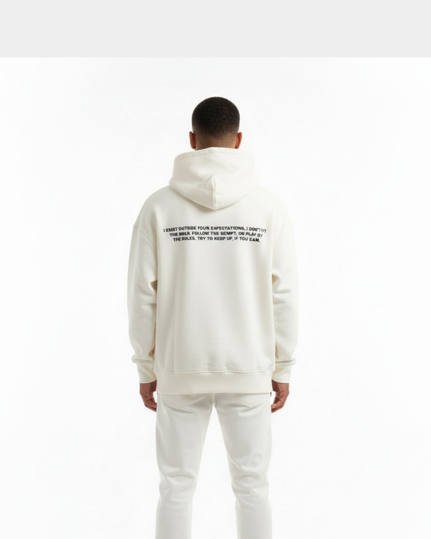 Sweat-shirt blanc cassé typographie