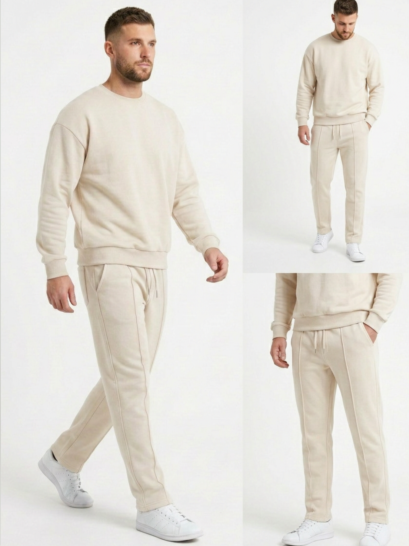 Ensemble jogging bande et sweat shirt col ROND