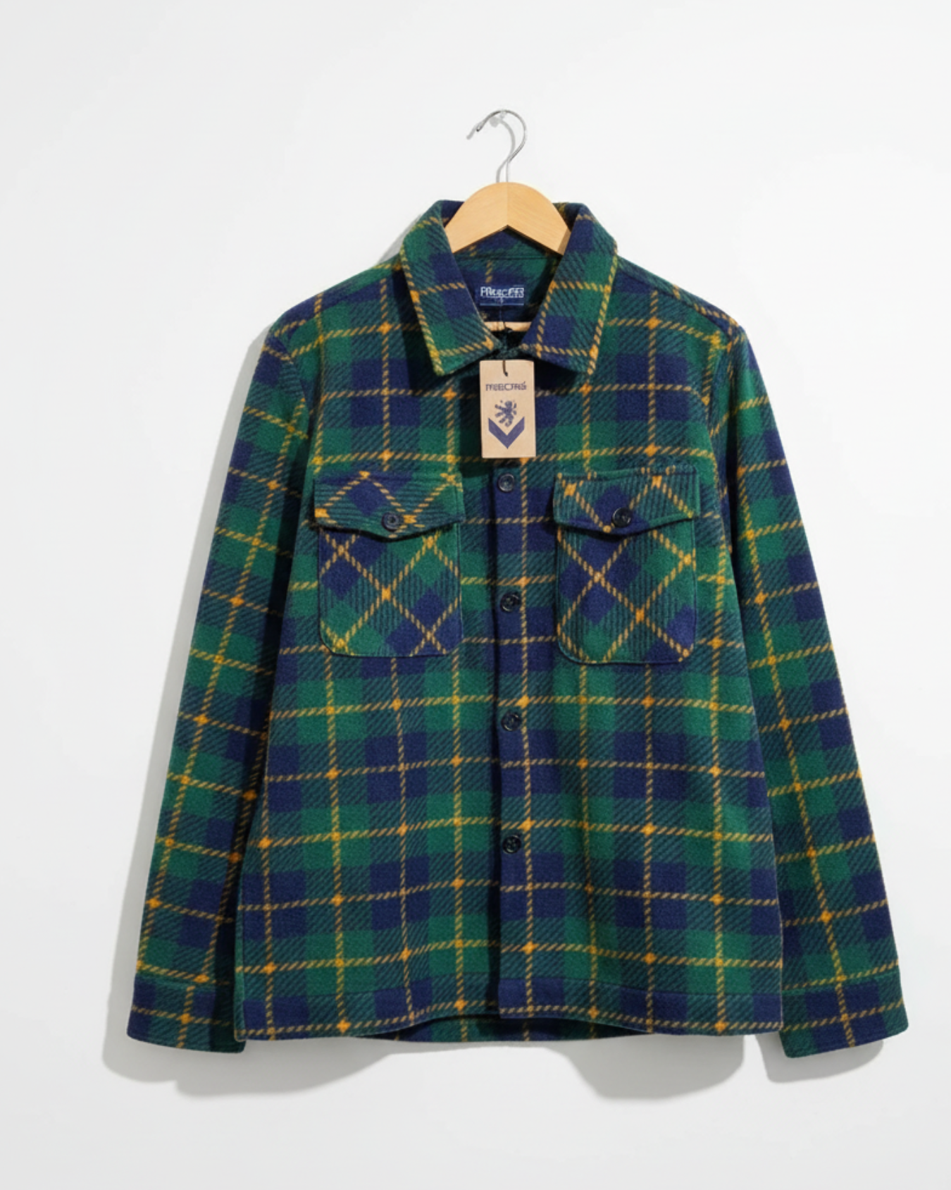 Chemise réguler à carreaux Vert/bleu