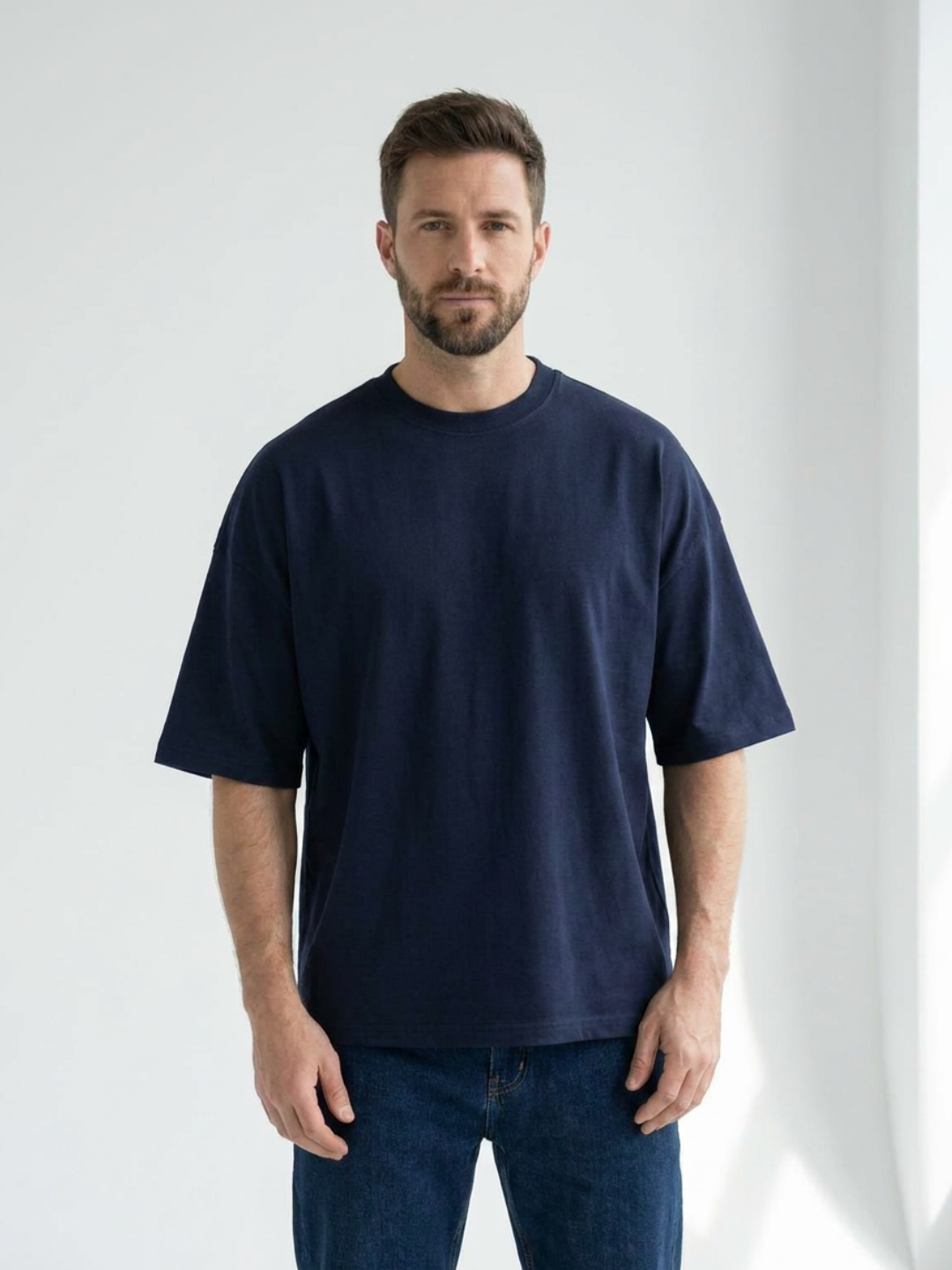 PACK DE 3 T-shirts  OVERSIZE 240 gr     NOIR / GRIS  / BLEU FONCE