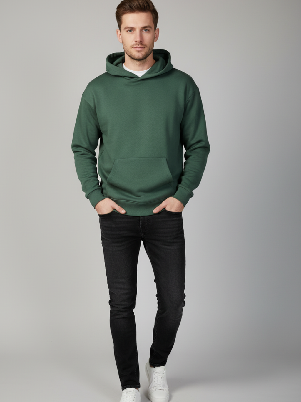 SWEAT-SHIRT CAPUCHE VERT