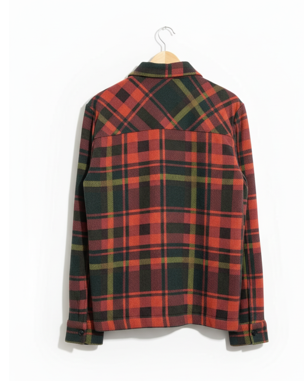 Chemise réguler à carreaux orange/vert