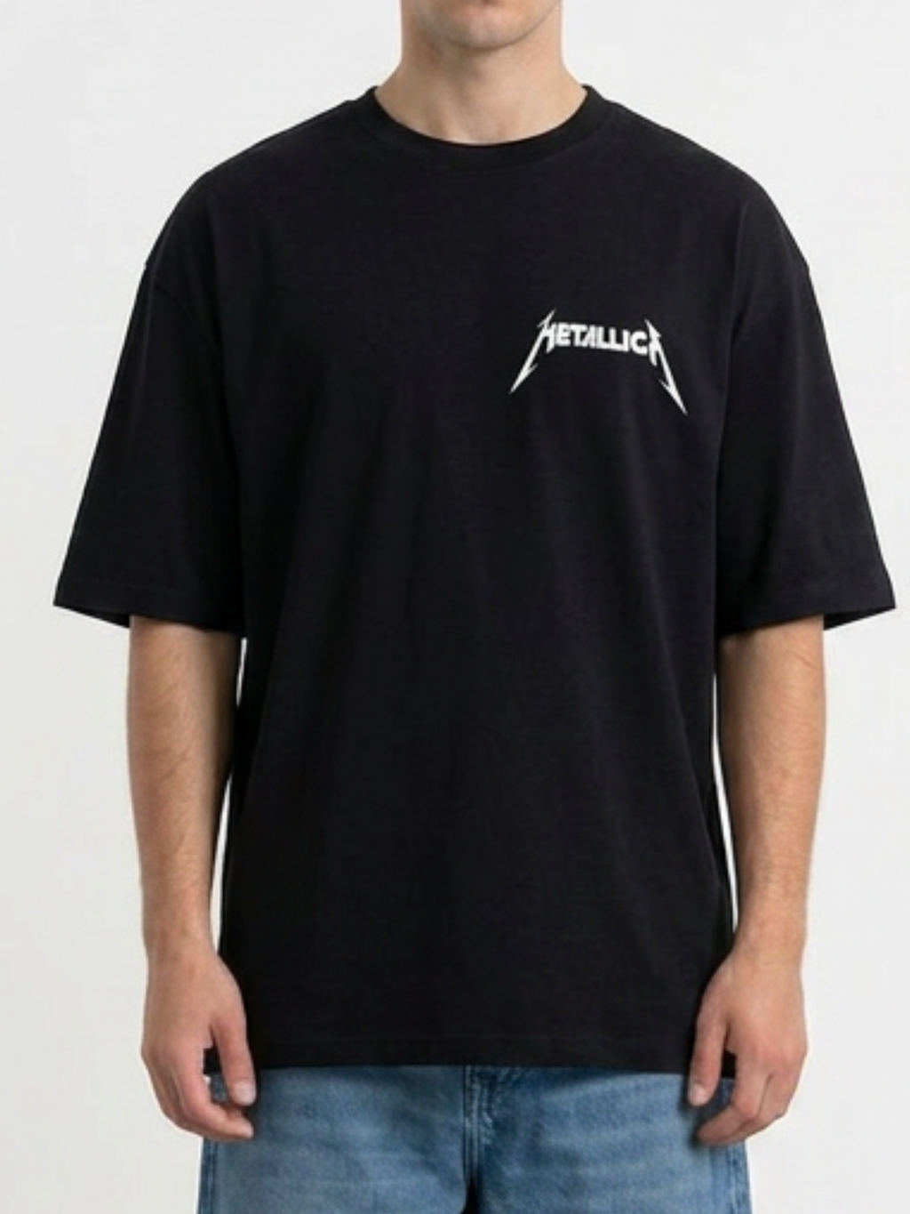 T-shirt Oversize impression BLanc noir