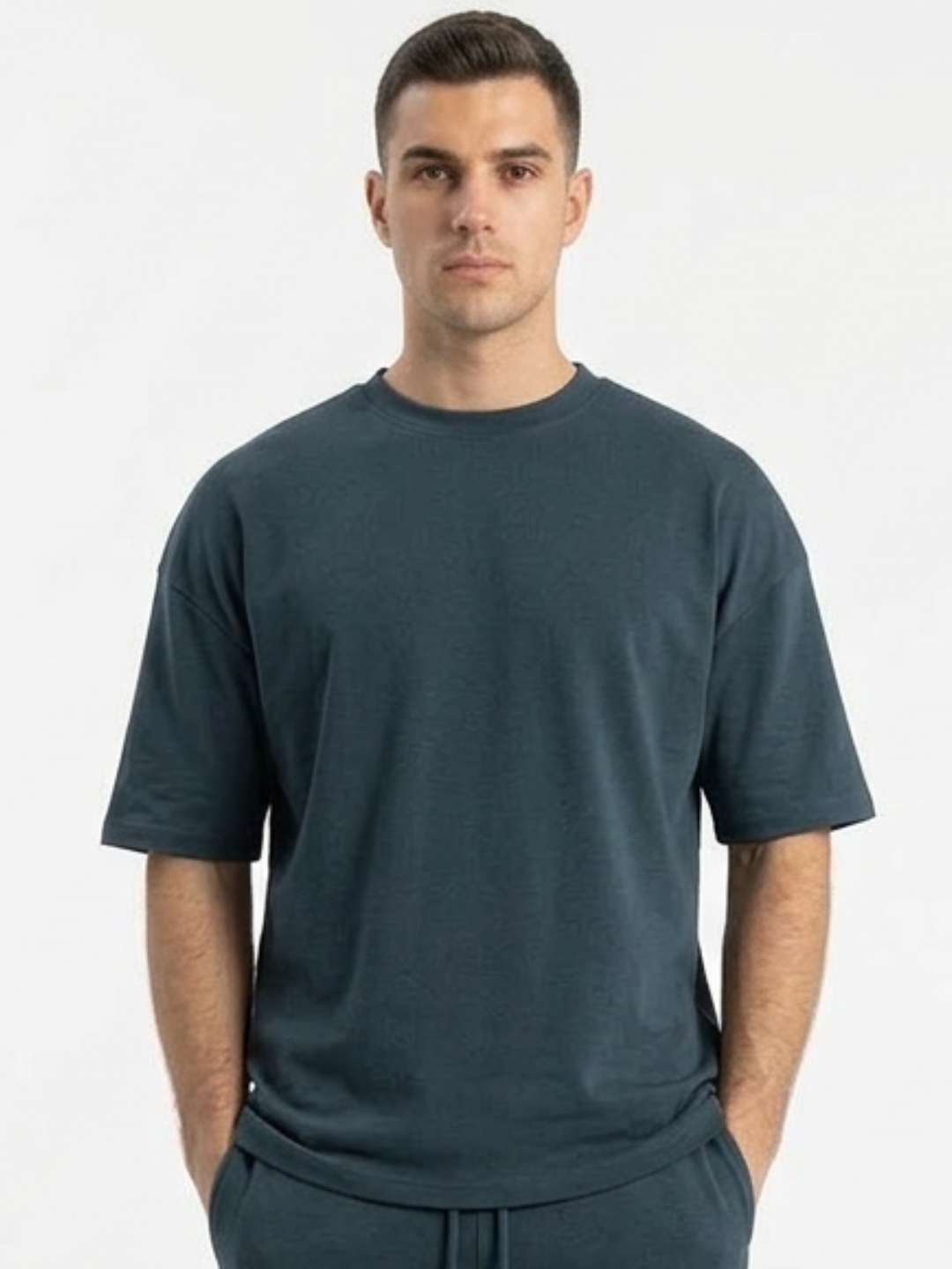 PACK DE 3 T-shirts  oversize NOIR / BLANC CASSE / GRIS FONCE    250 gr