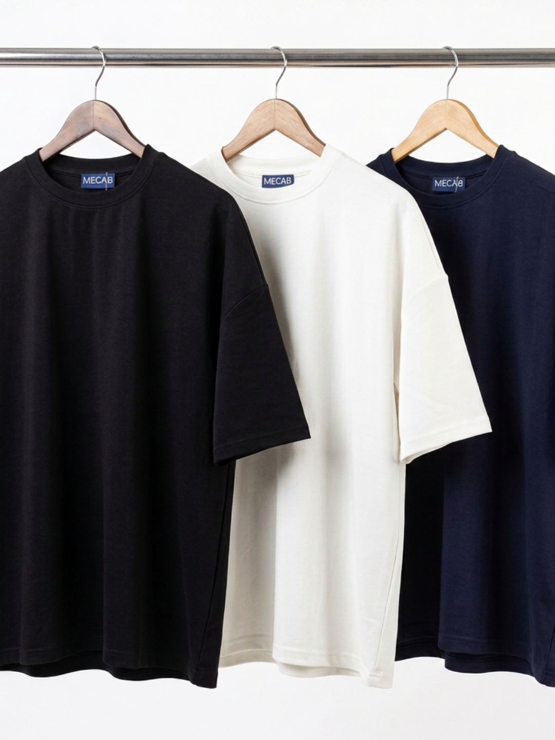 PACK DE 3 T-Shirts 'Essentials' NOIR / BLANC CASSE / BLEU MARINE