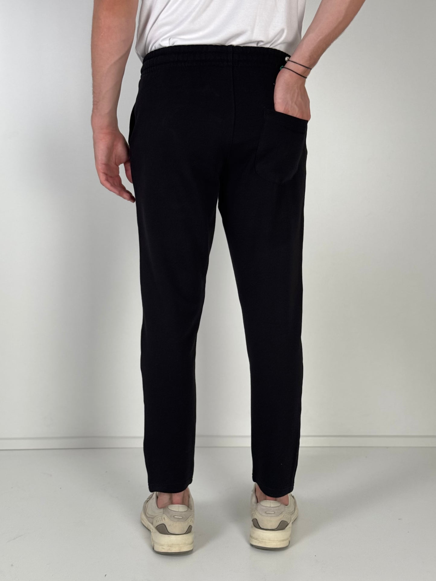 Pantalon Jogging Pant-cheville couleur Noir en molleton P06