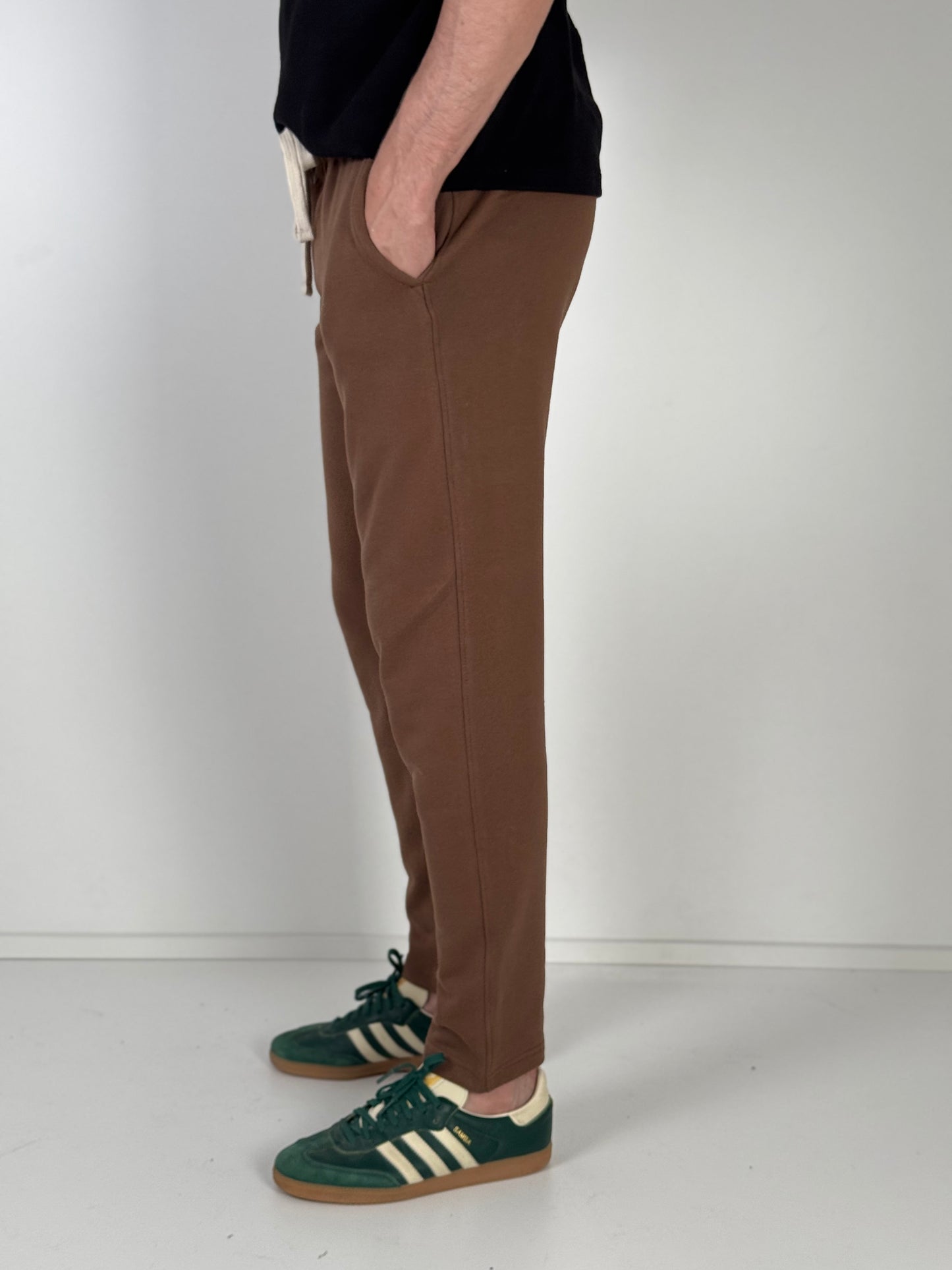 Pantalon Jogging Pant-cheville couleur MARRON   P06