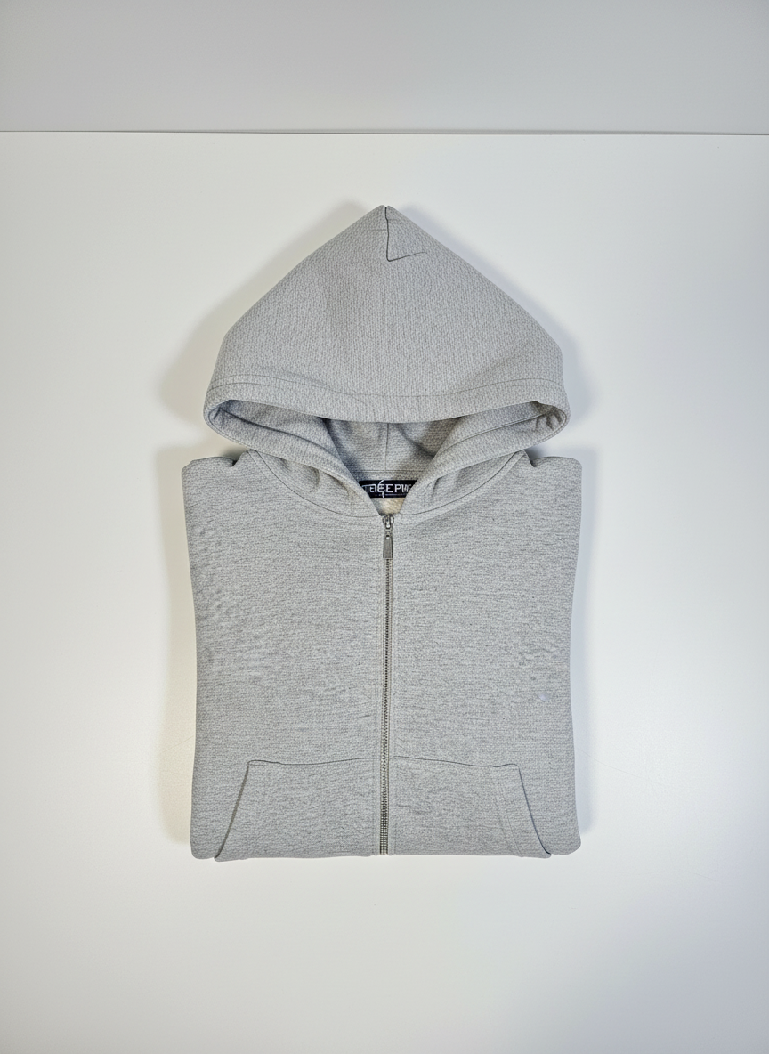 Sweat zippé à capuche femme GRIS CLAIR