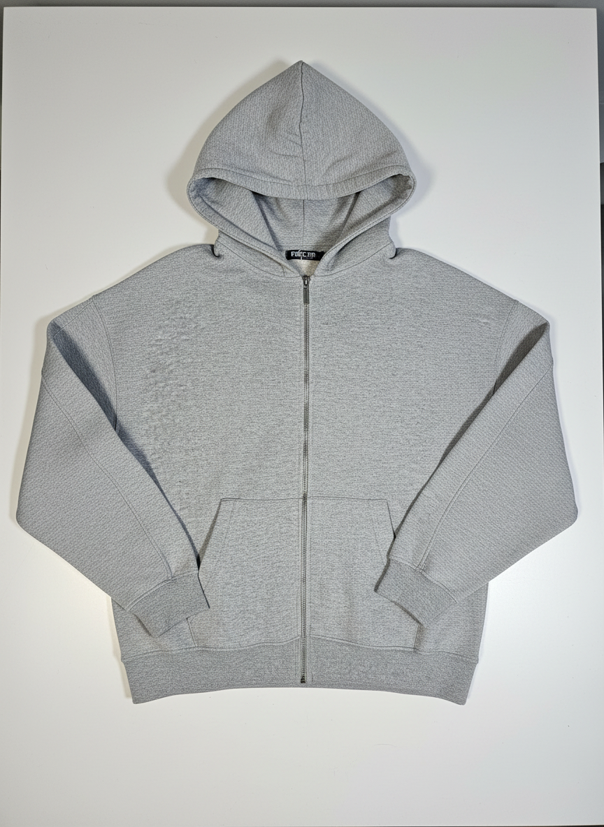 Sweat zippé à capuche femme GRIS CLAIR