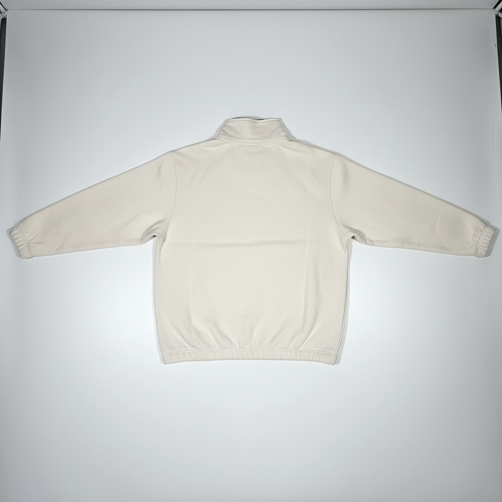 SWEAT-SHIRT  col zip  BLANC CASSE