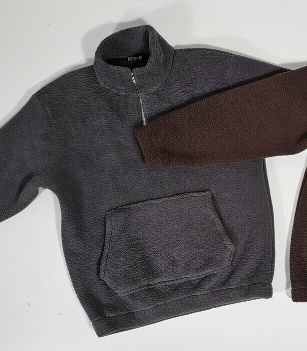 SWEAT-SHIRT POLAIR  col zip  GRIS