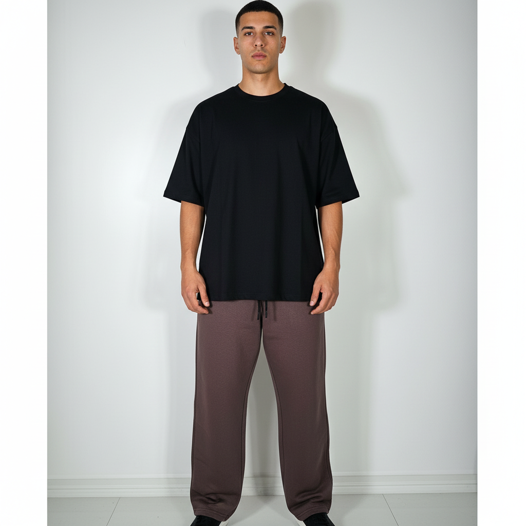 PANTALON JOGGING OVERSIZE MARRON