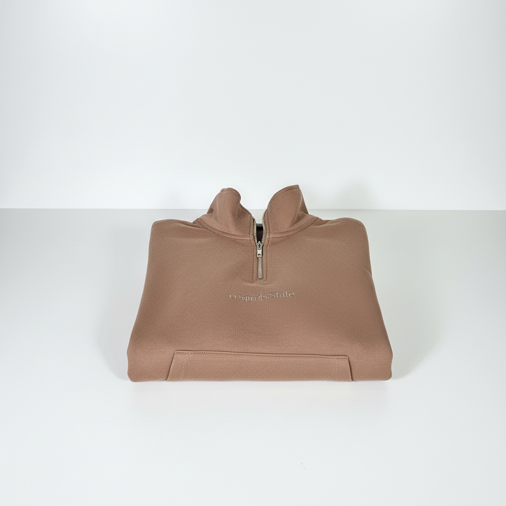 SWEAT-SHIRT  col zip  MARRON