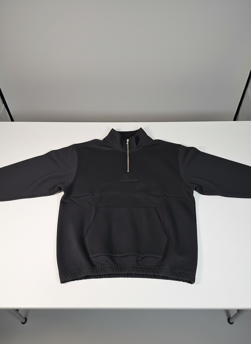SWEAT-SHIRT  col zip  NOIR
