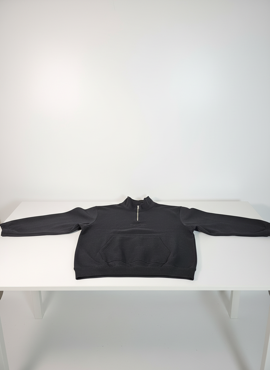 SWEAT-SHIRT  col zip  NOIR