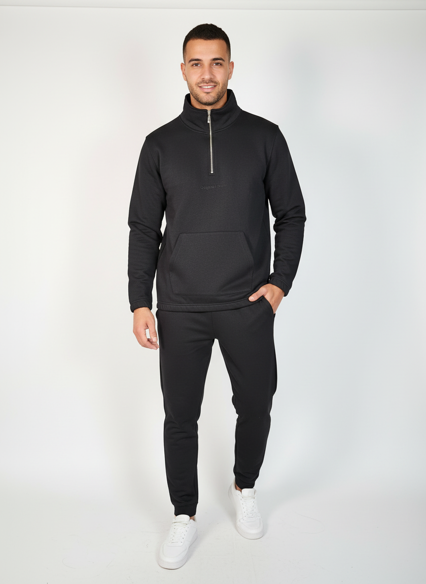 SWEAT-SHIRT  col zip  NOIR